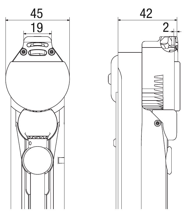 Dimensiones de la columna XXS (mm)