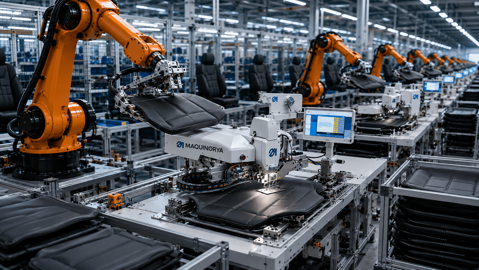 Línea automatizada de costura con autómatas industriales