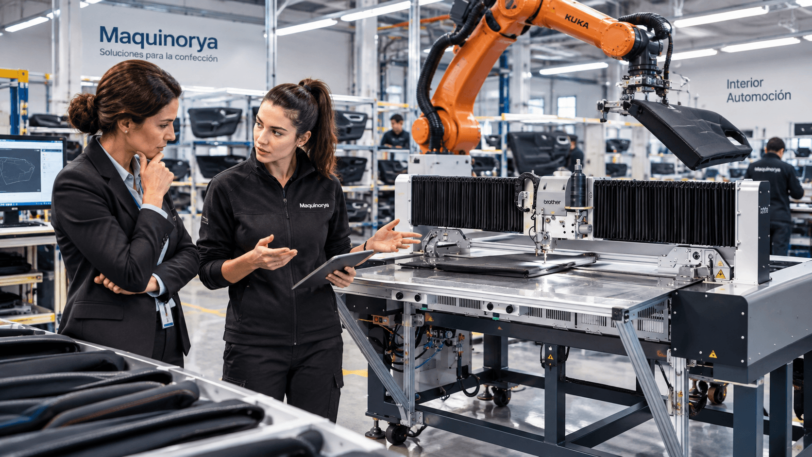 Célula de costura automatizada con robot para producción en serie